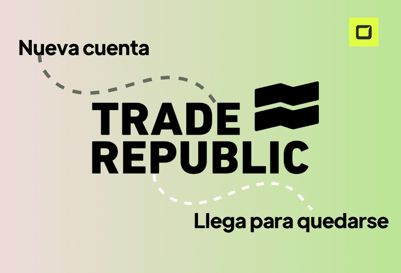 Lanzamiento de la nueva cuenta corriente de trade republico con logo y letras negras