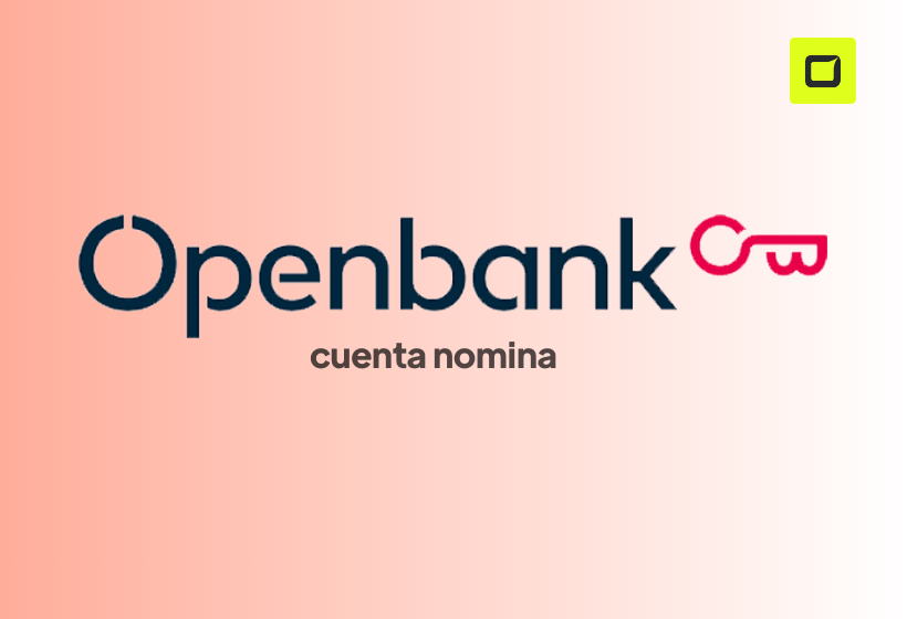 Logo de la cuenta nomina openbank con fondo de color rojo con banco letras negras y emoticon de llave
