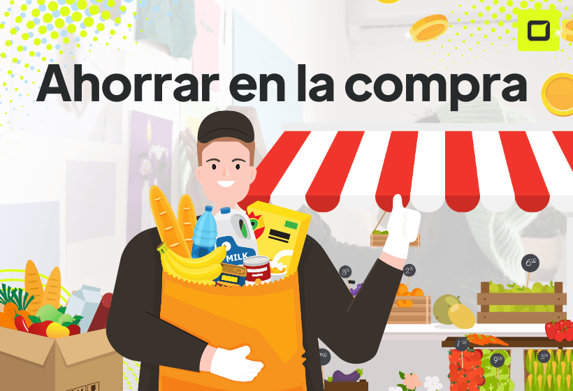 hombre feliz porque acaba de terminar de hacer una compra en la que a ahorrado mucho dinero