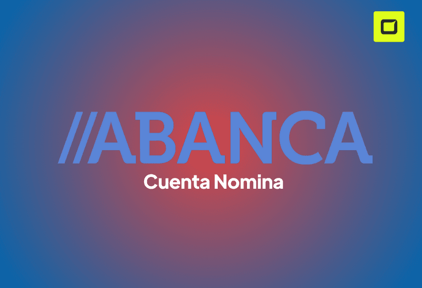 Logo de abanca cuenta nomina con un fondo de colores