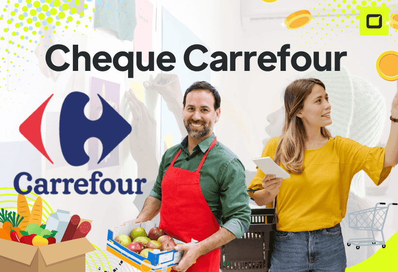 dos personas usando su cheque de ahorro Carrefour