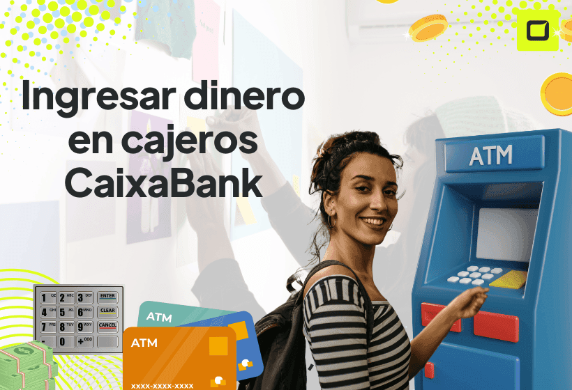 mujer ingresando dinero en un cajero de CaixaBank