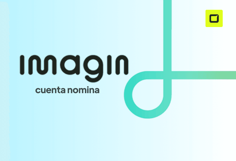 logo de imagin cuenta nomina con letras negras, fondo azul