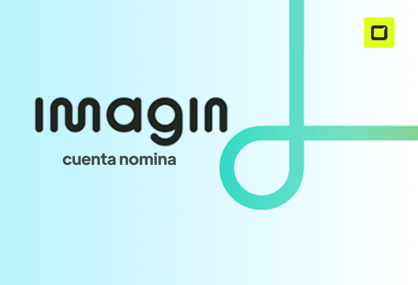 logo de imagin cuenta nomina con letras negras, fondo azul