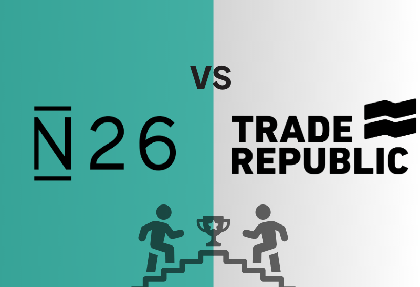 n26 o trade republic con sus logos disputandose el mejor puesto para los usuarios