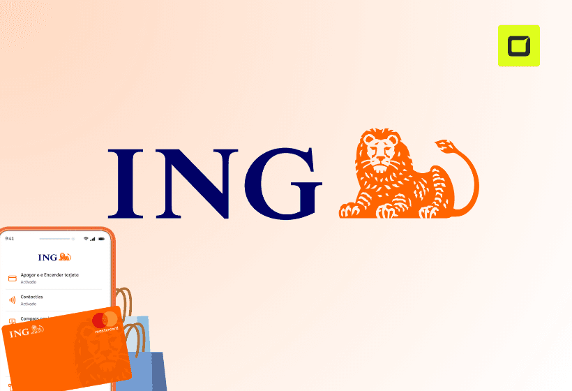 logo de la cuenta nomina ING con letras azules, icono de ing del león en color naranja