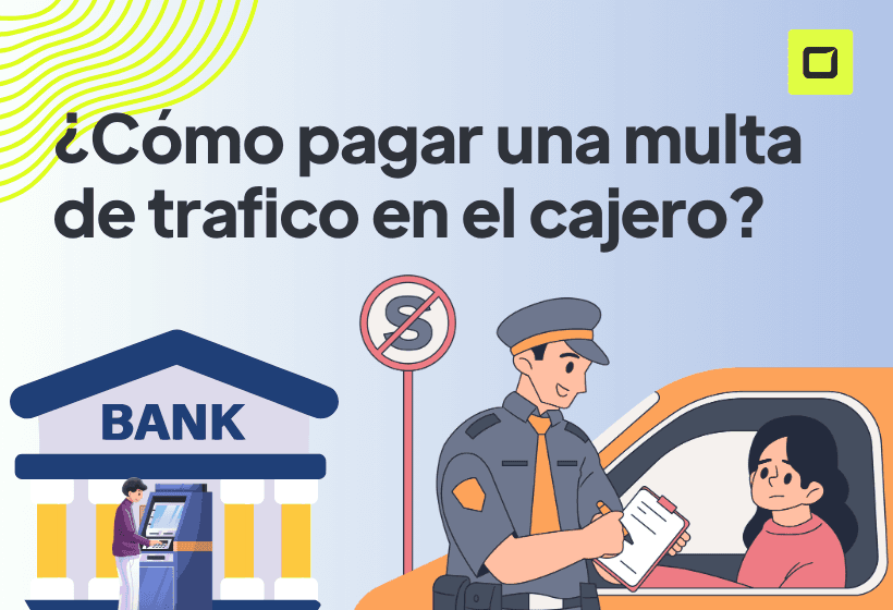 policia poniendo una multa de trafico que deberas ser pagada en el cajero automático