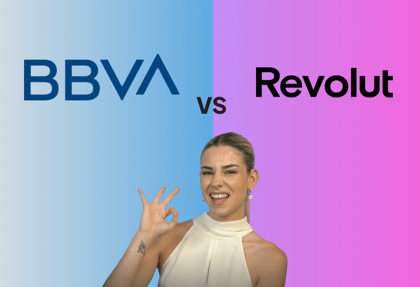 periodista Paula Diaz linares mostrando cual es el mejor banco revolut o bbva