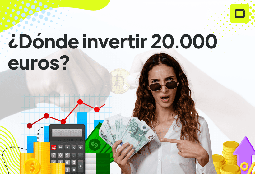 chica con 20000 euros en la mano preguntadose donde puede invertirlos
