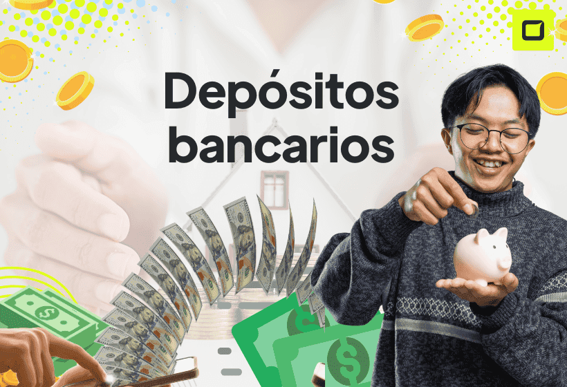 chico mostrando como invirtió su dinero en un depósito bancario y gano dinero