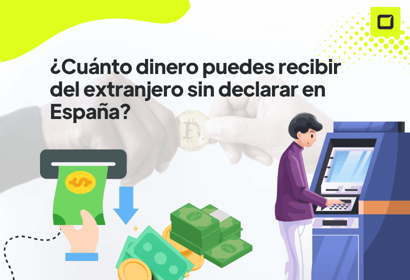 persoana retirando dinero que recibió del extranjero pensando como ir a declararlo a Hacienda