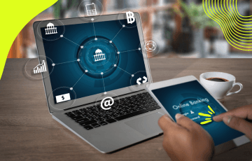 Ordenador portátil con opciones de banca online