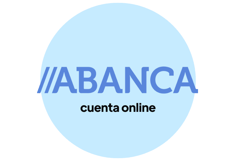 Logo abanca cuenta online, fondo azul claro