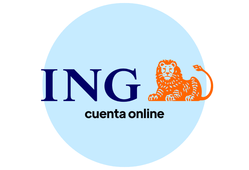 Logo ING cuenta online, fondo azul claro