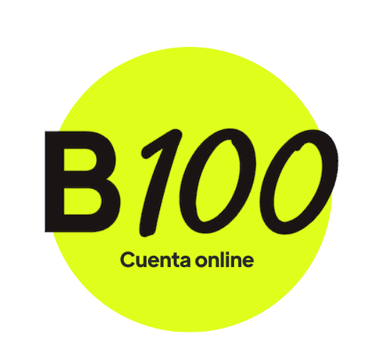 Logo de cuenta online de b100 sin comisiones