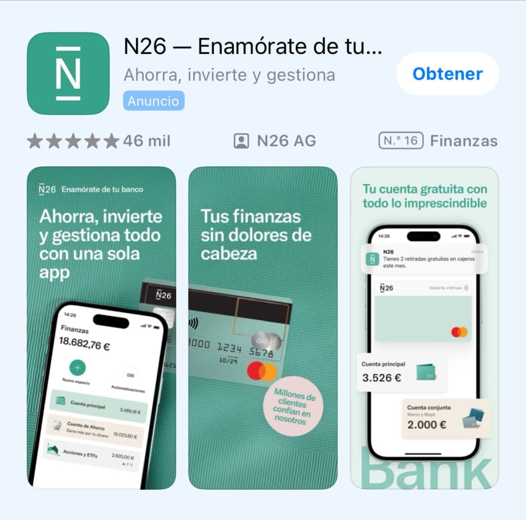 Descarga de aplicación n26 móvil app