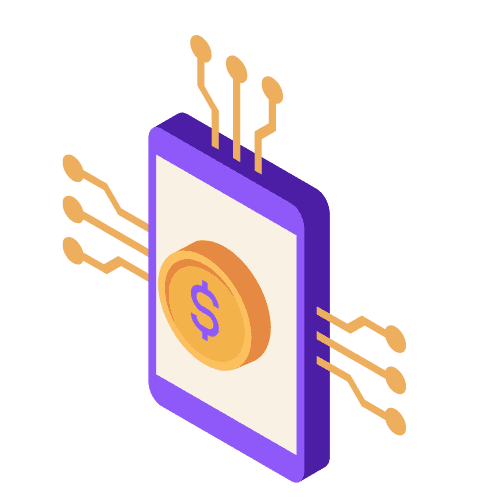 icono de un neobanco , color morado