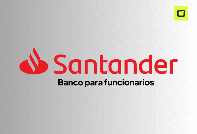 logo del Banco Santander como banco para funcionarios con fondo color gris