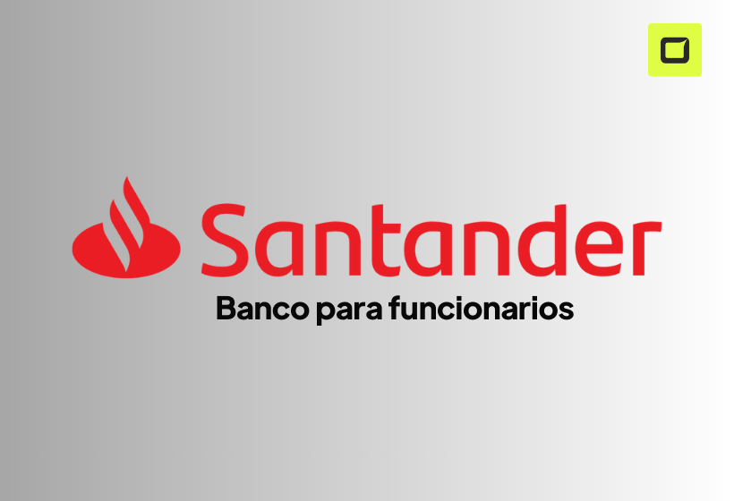 logo del Banco Santander como banco para funcionarios con fondo color gris
