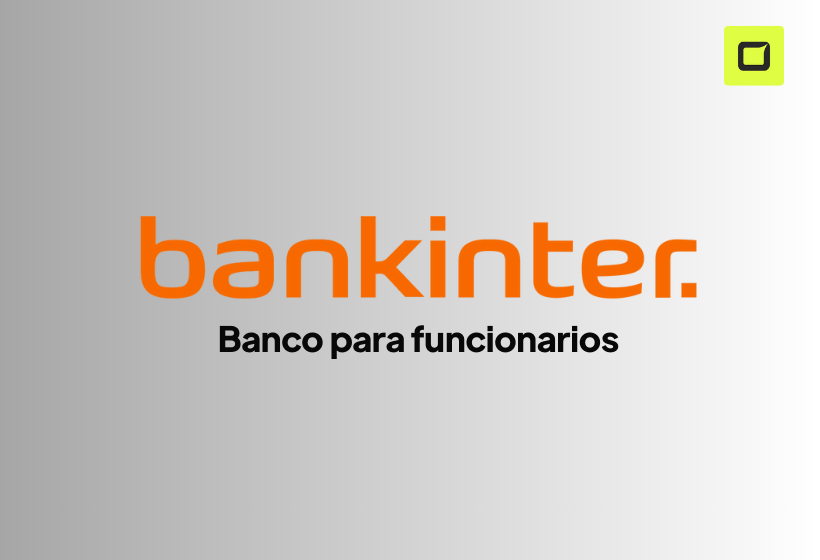 logo del Banco Bankinter como banco para funcionarios con fondo color gris