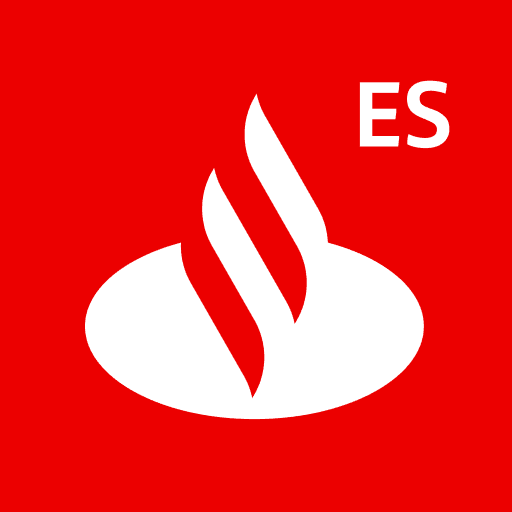 Logo de cuenta santander con fondo rojo