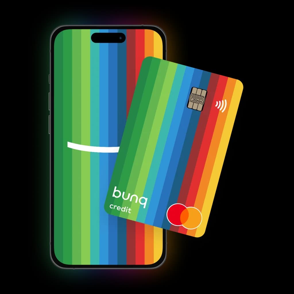 telefono, con el logo de Bunq