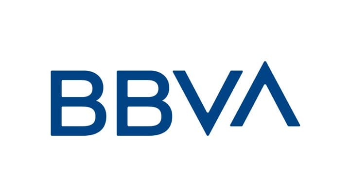 logo de bbva con letras azules y fondo color blanco