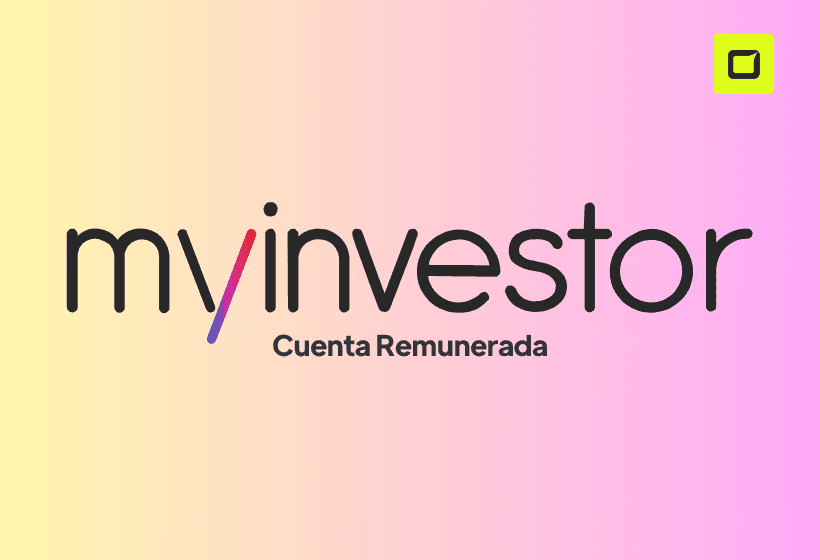 myinvestor cuenta remunerada logo con fondo rosado y morado difuminado y letras negras