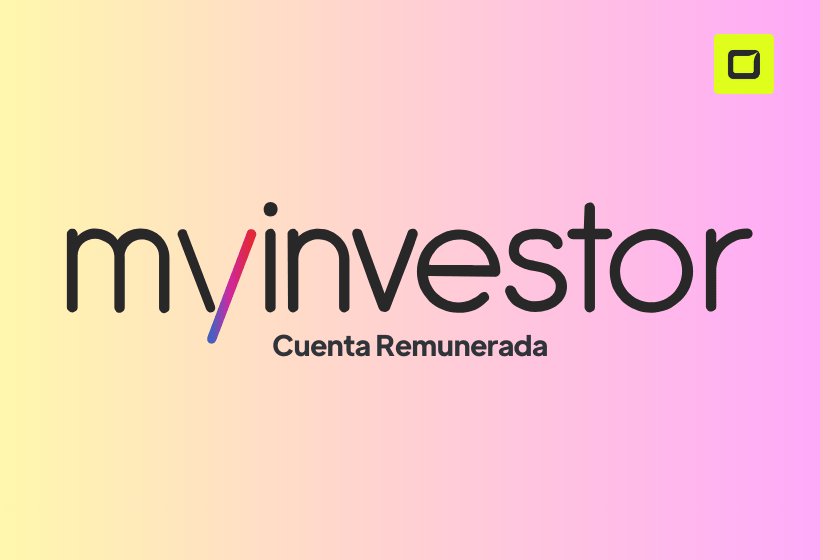 myinvestor cuenta remunerada logo con fondo rosado y morado difuminado y letras negras