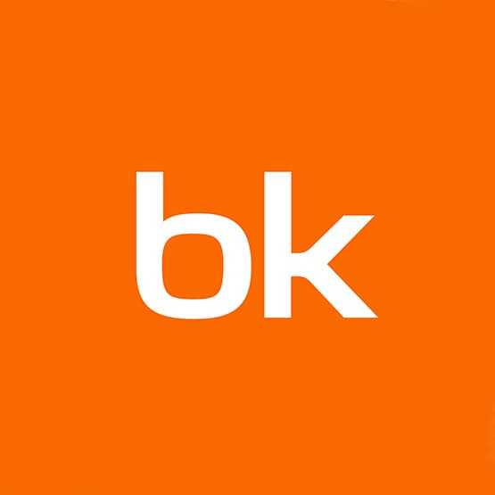 logo de bankinter con letras blancas y fondo naranja