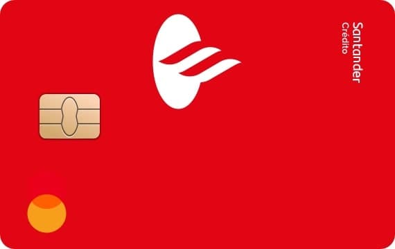 tarjeta santander de color rojo con su logo en letras blancas