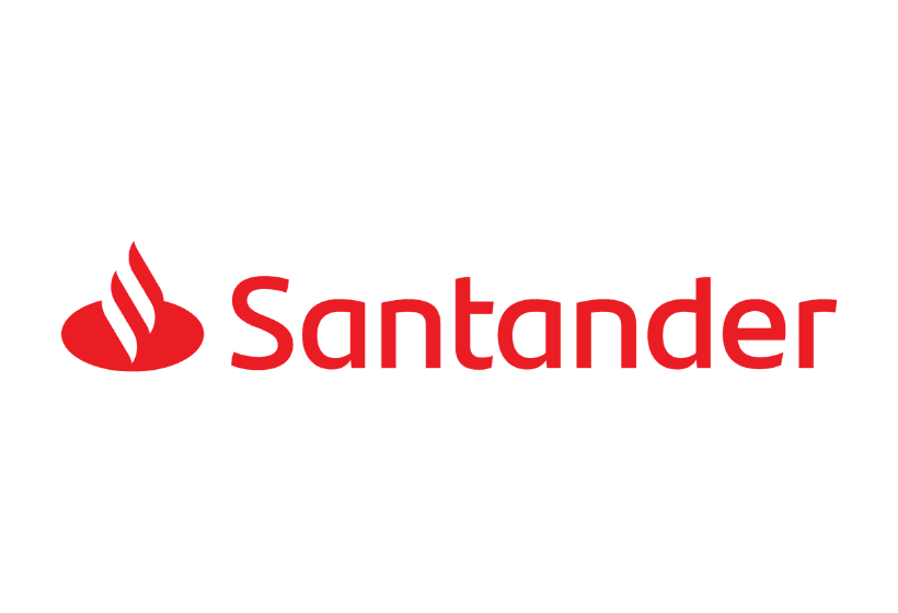 Logo de santander con fondo transparente y letras rojas
