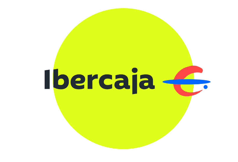 logo ibercaja con letras de color y fondo color verde