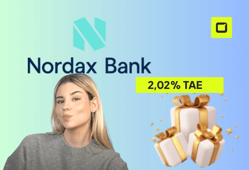 Cuenta nordax bank con el logo de rankiator y unos regalos,