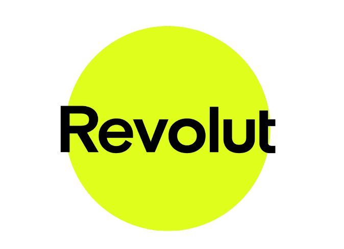logo de banco revolut con letras negras y fondo amarillo