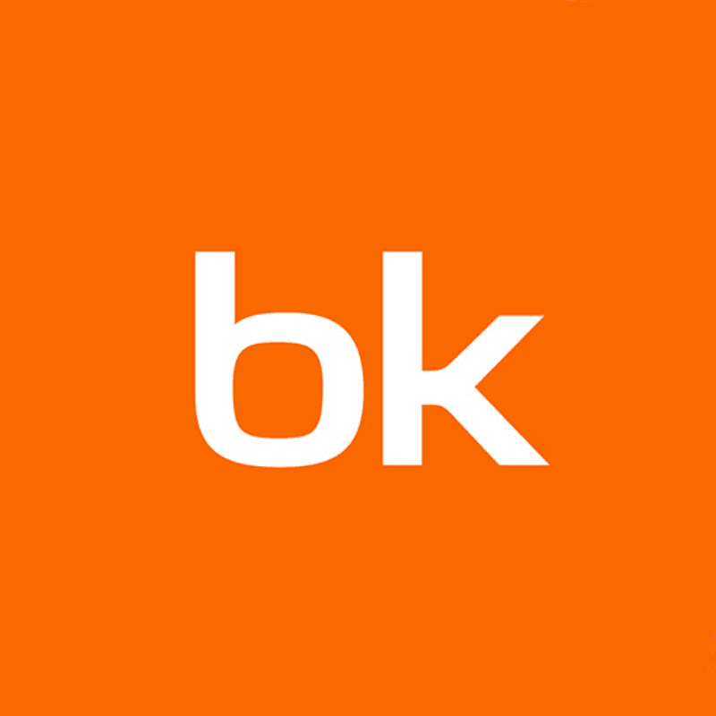 logo de Bankinter con letras blancas y fondo naranja