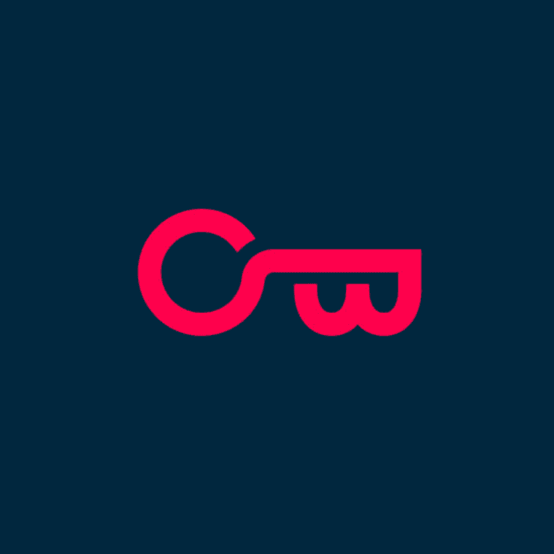 logo de openbank con fondo azul y llave rosa