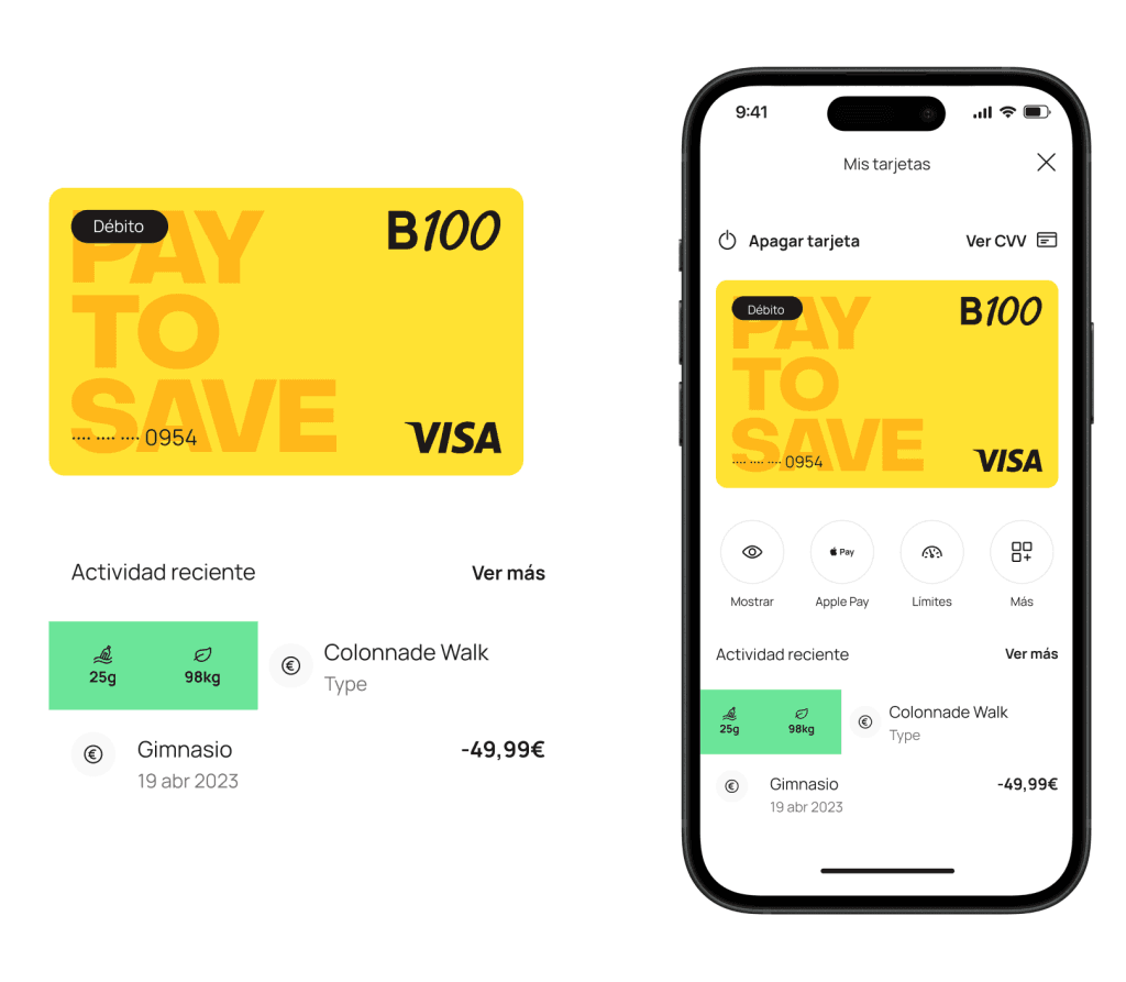 app de la tarjeta save to pay de b100