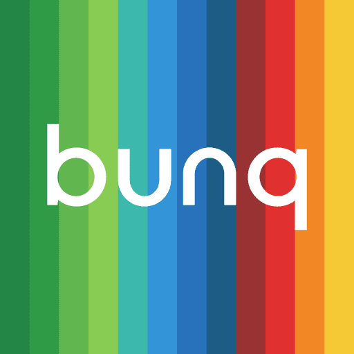 logo bunq con fondo de colores