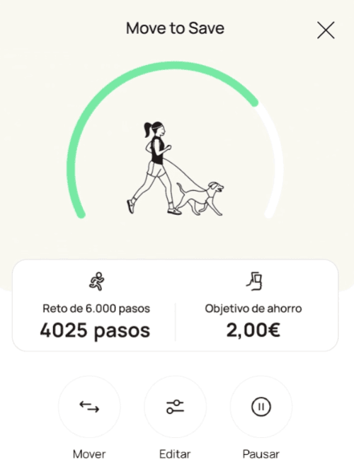 Cuenta Health de b100 desde su aplicación mostrando como ganas dinero por dar pasos