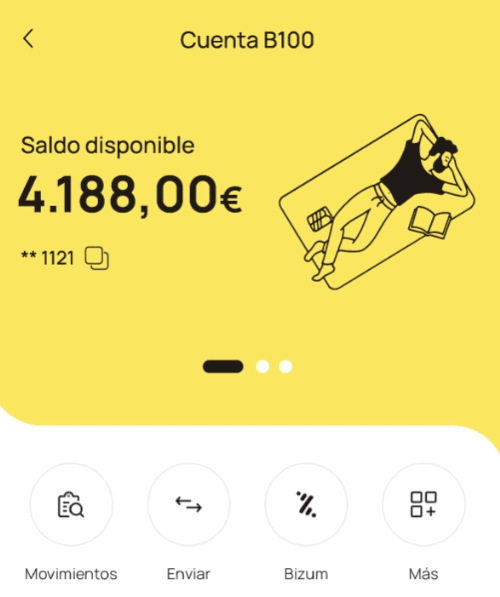 cuenta b100 sin comisiones desde la aplicación con su dinero ahorrado