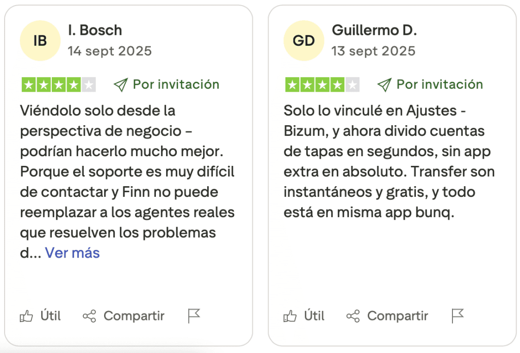 opiniones 100% reales de los usuarios sobre la cuenta bunq free