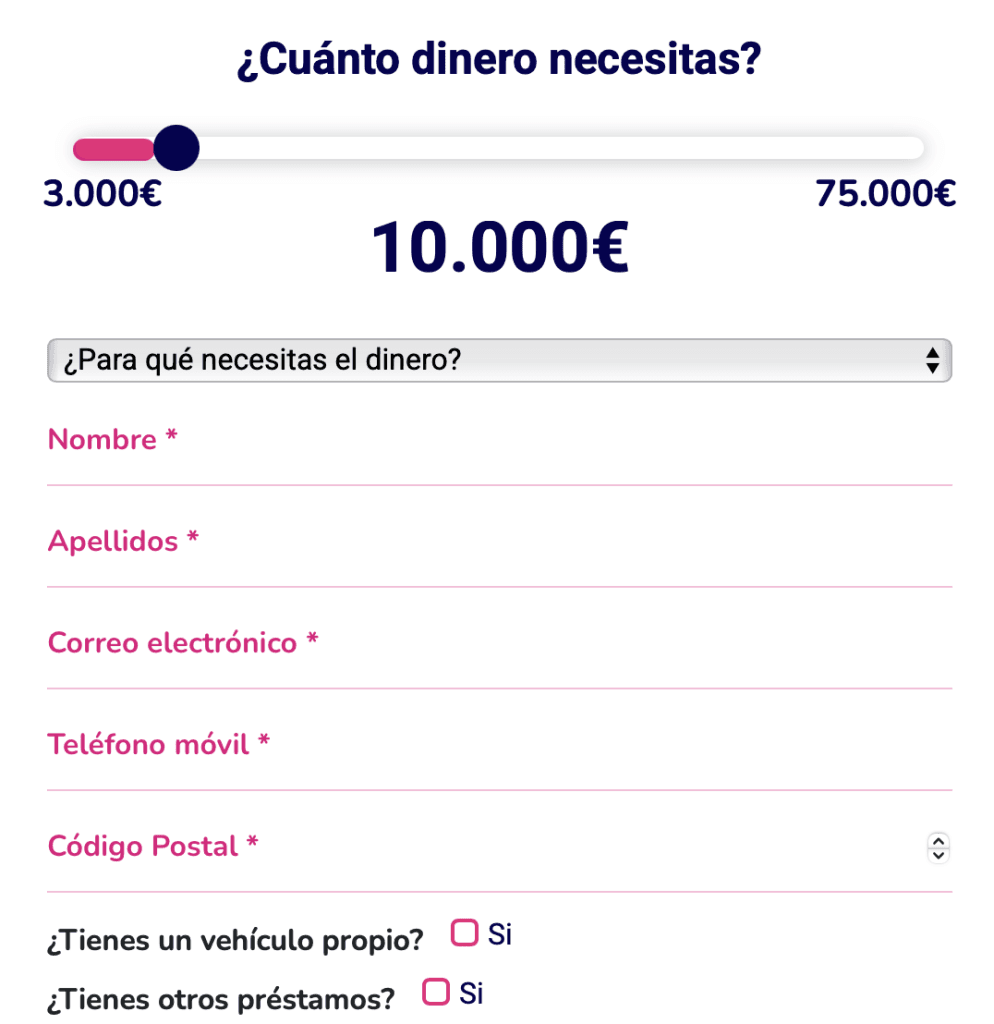 simulador de prestamos y tarjeta de credito de creditio
