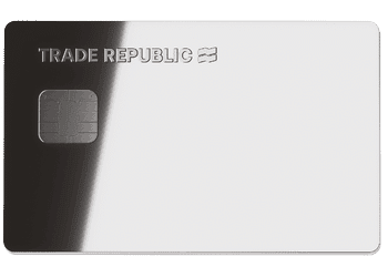 tarjeta trade republic color plateada con logo de trade republic en la esquina superior izquierda y chip