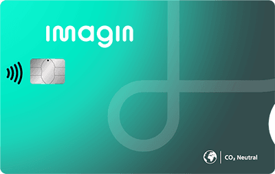 icono de la tarjeta de debito de imagin color verde agua y con su logo