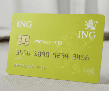 tarjeta prepago ing color verde claro con logo de ing y chip