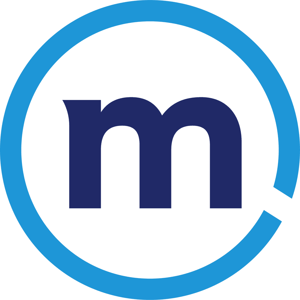 logo de Mediolanum cuadrado, con letra m en el centro y circulo azul