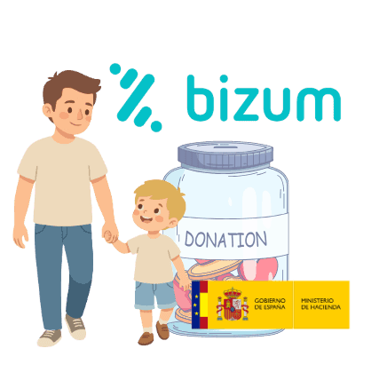 Padre haciendo un Bizum a su hijo con un concepto correcto para que no simbolice una donación