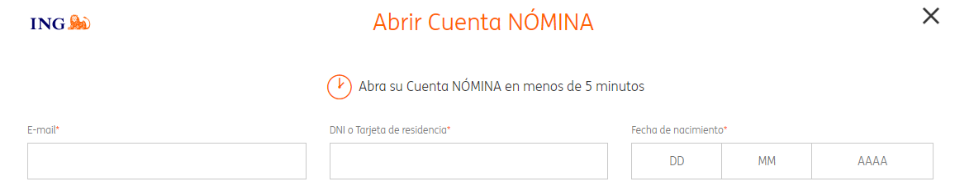 pantallazo como abrir cuenta ing