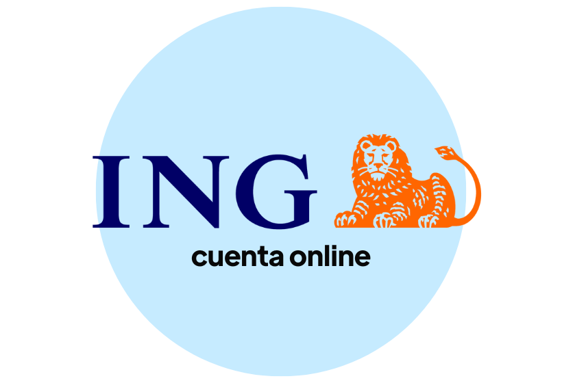 Logo ING cuenta online, fondo azul claro